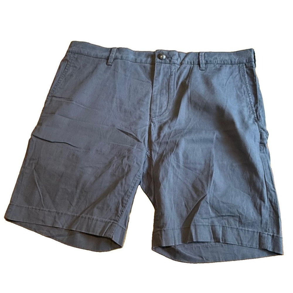 Faherty All Day Shorts Mens 36 Blue Gray Recycled Polyester Stretch 7 Inseam